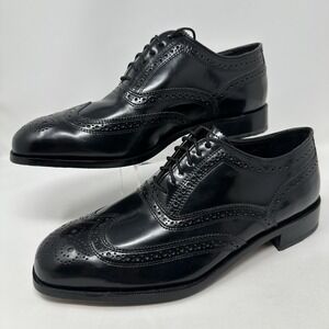 Florsheim Lexington Dress Shoes Mens 8.5D Black Wingtip Oxford Brogue Leather